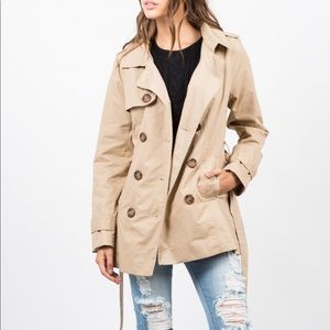 YMI double breasted belted trench coat